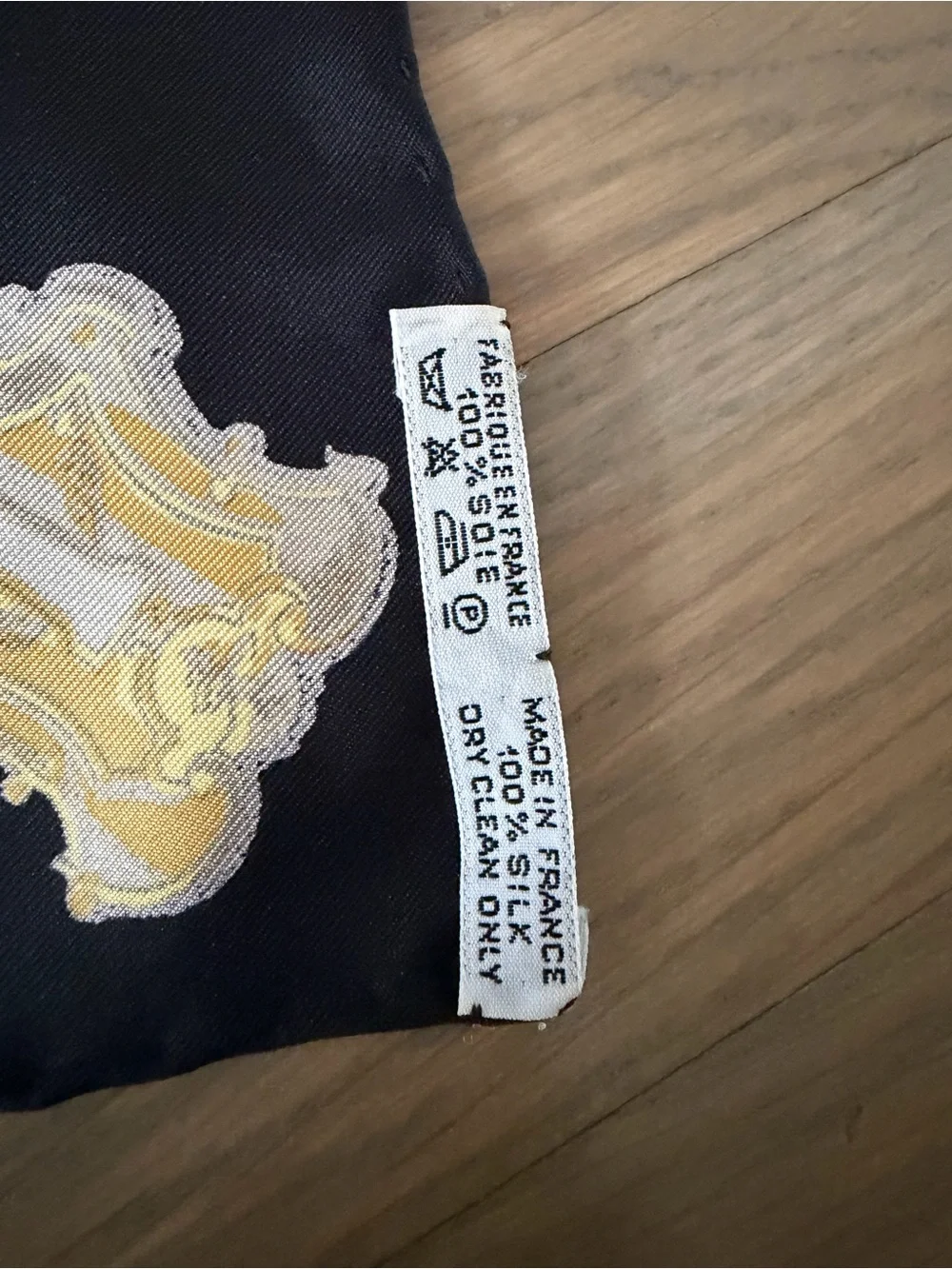 Hermes Scarf 34 in x 34 in Black Gold Red colors